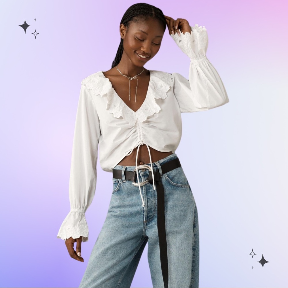 SOLD 🔴 MAEVE CUTWORK LACE COLLARED BLOUSE